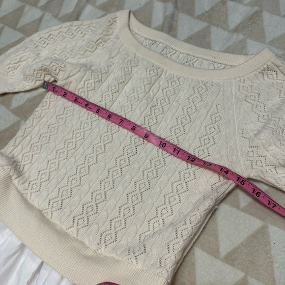 Tanya Taylor two texture knit midi dress ivory white - Picture 4 of 4